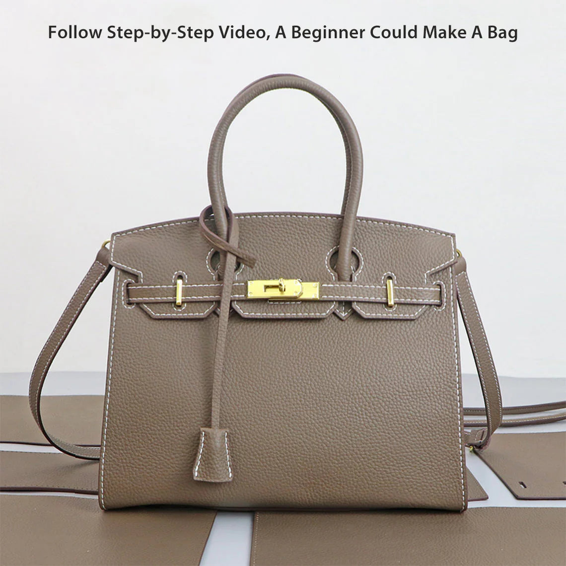 Sellier Leather Handbag DIY Kit – Top Grain, Pre-Cut & Pre-Punched detail image 10