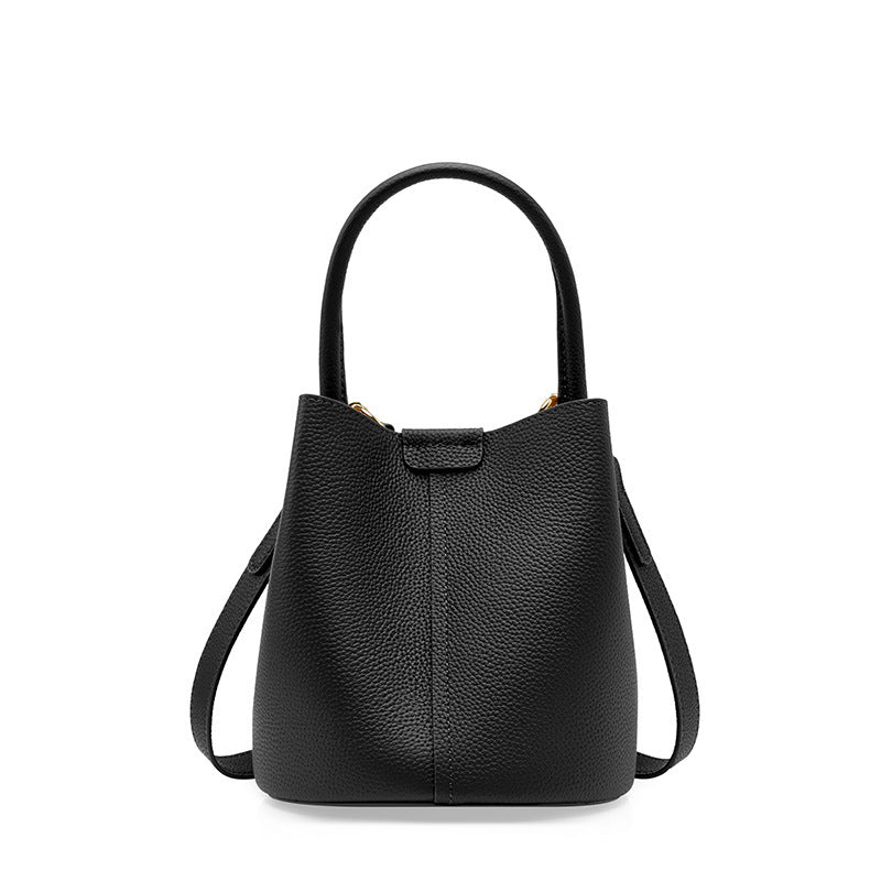 Genuine Leather Bucket Bag for Women – Shoulder or Crossbody, 18x17x19 cm product image 1