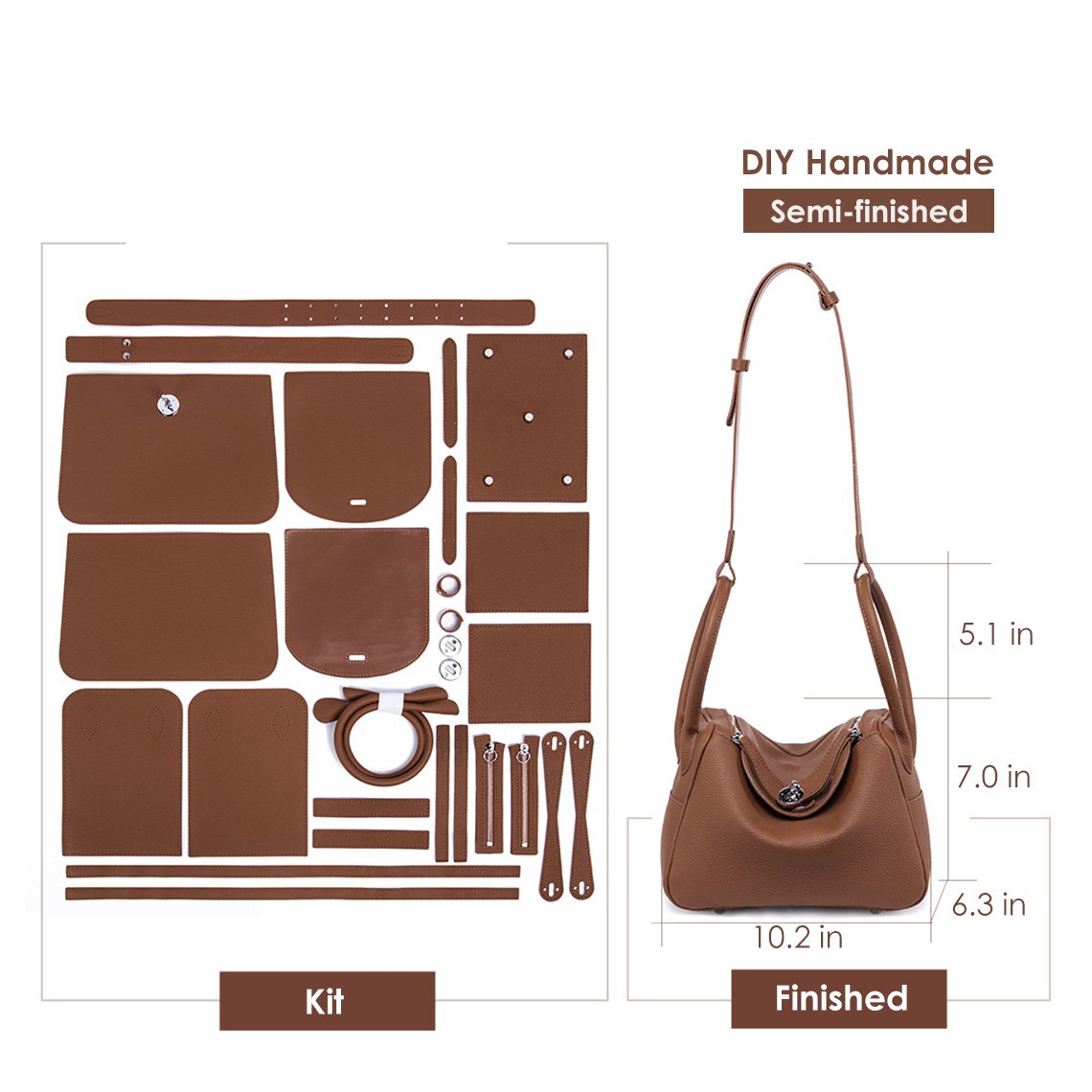 HandsewGift Top Grain Leather Shoulder Bag DIY Kit detail image 13