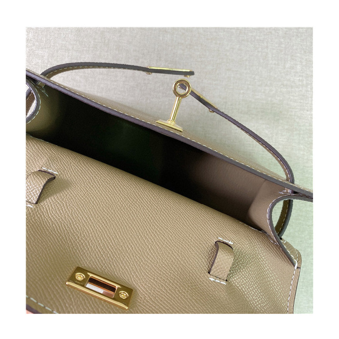 Small Leather Top Handle Bag with Adjustable Strap for Women detail image 12