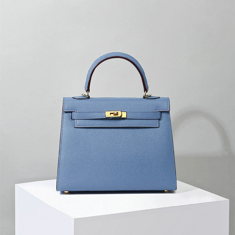 Top Handle Leather Handbag with Detachable Strap – 4 Sizes, 29 Colors detail image 18