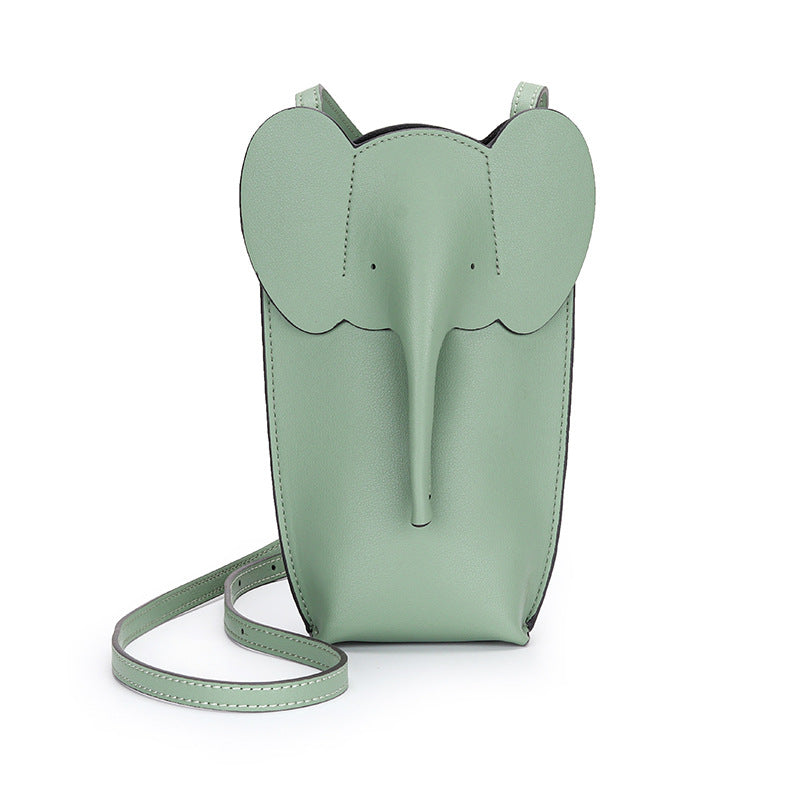 Elephant Small Mobile Phone Bag Coin Purse in Cowhide Leather detail image 17