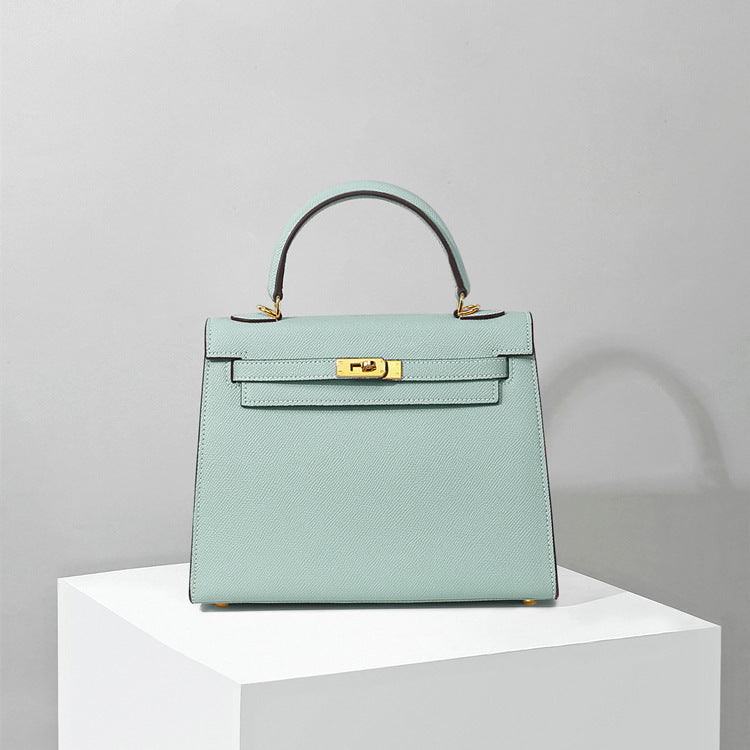 Top Handle Leather Handbag with Detachable Strap – 4 Sizes, 29 Colors detail image 20