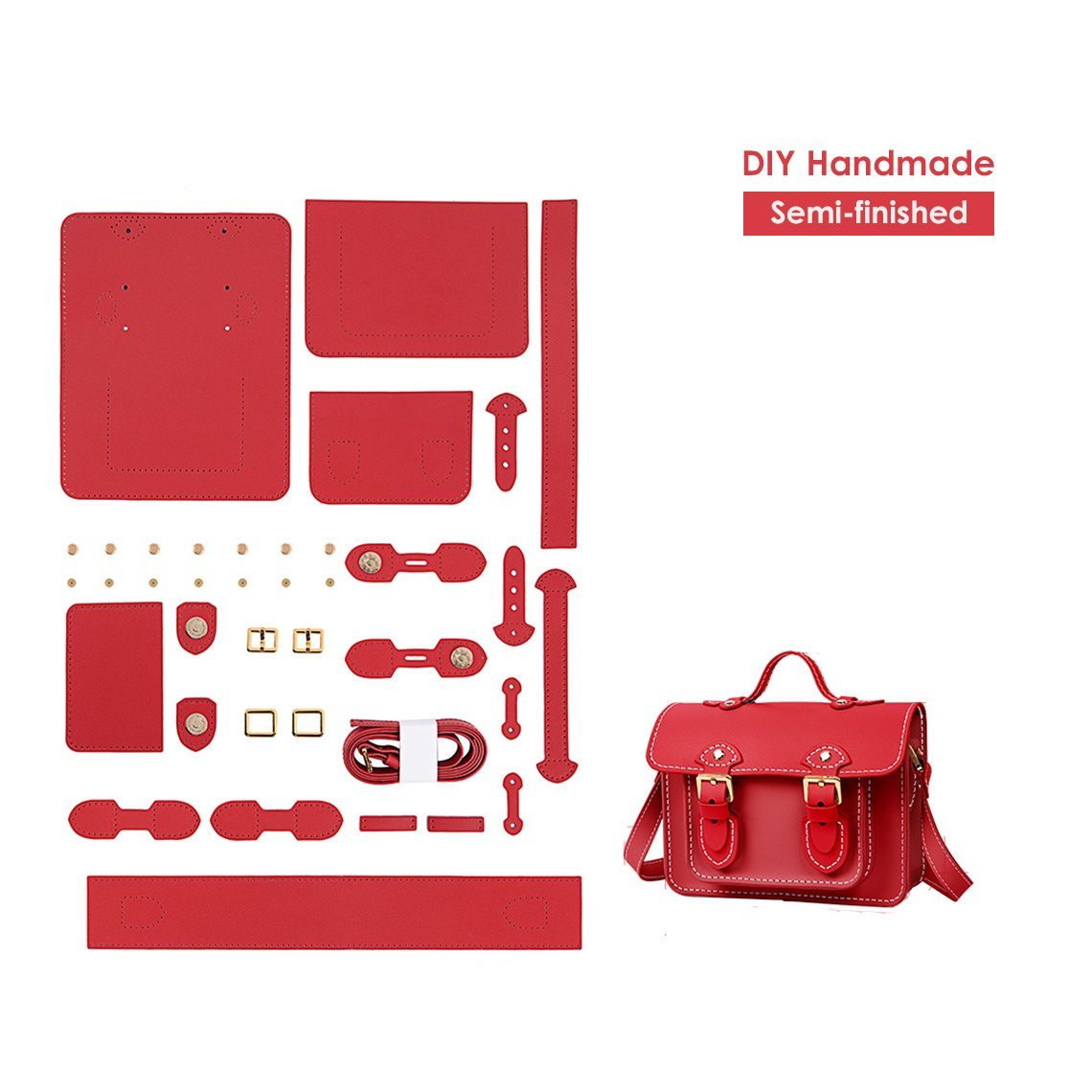 HandsewGift Leather Small Satchel Bag DIY Kit detail image 12