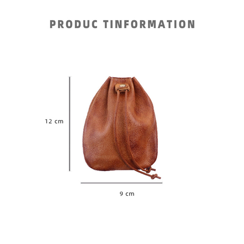 Vegetable Tanned Leather Coin Purse Wallet – Brown/Coffee detail image 2