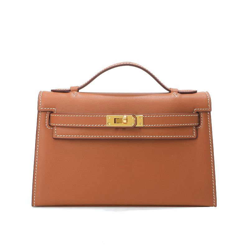 Smooth Calfskin Pochette Handbag with Detachable Shoulder Strap detail image 11
