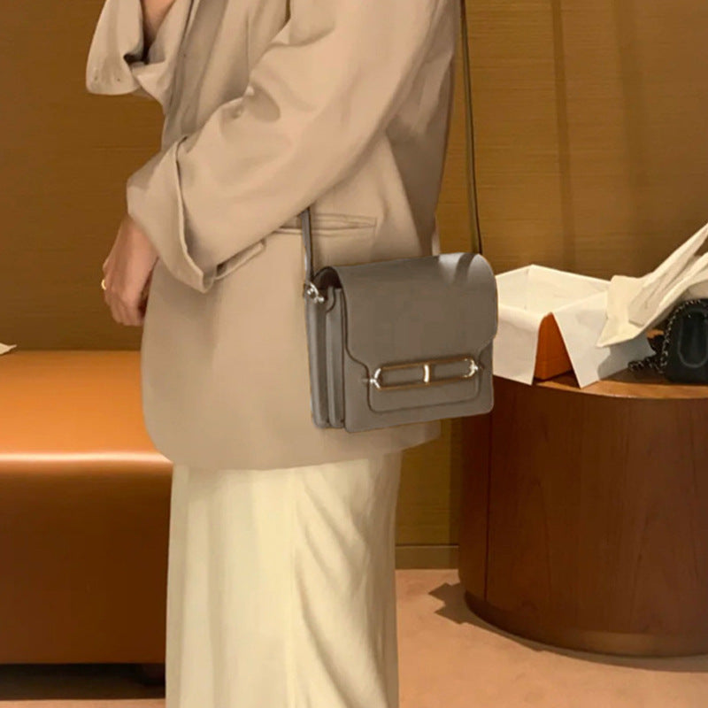 Pig Nose Bag Genuine Leather Small Satchel Bag Tofu Bag Golden Hardware detail image 2