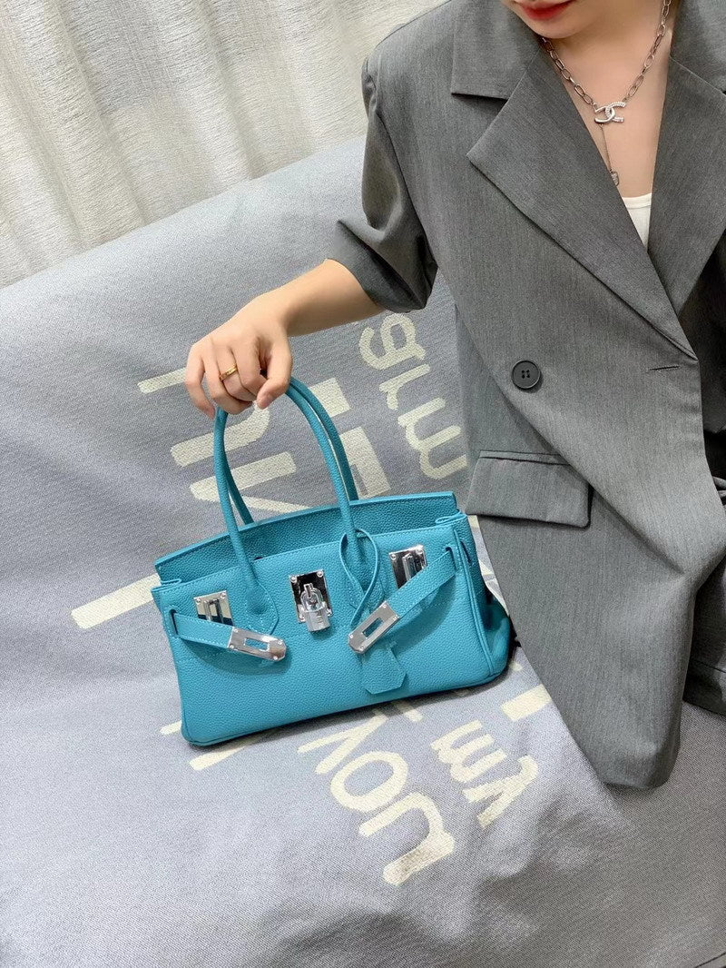 Top Grain Leather Top Handle Bag 30cm - Multiple Colors detail image 2