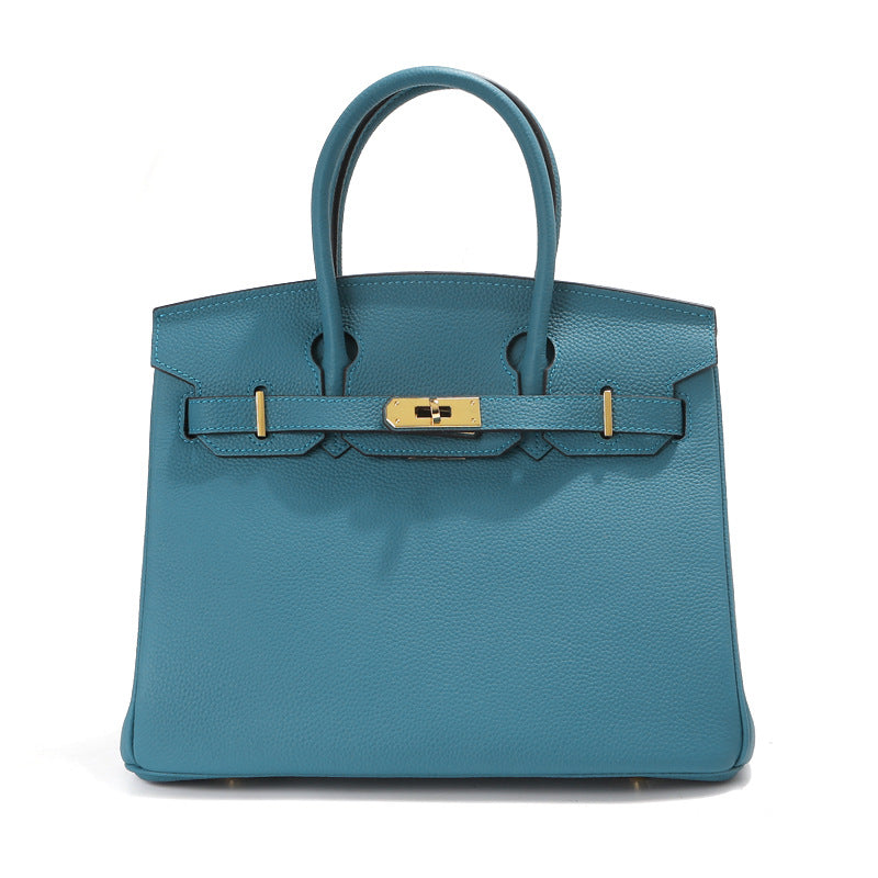Mini Top Handle Bag 20 in Pebbled Grain Leather with Adjustable Strap detail image 16