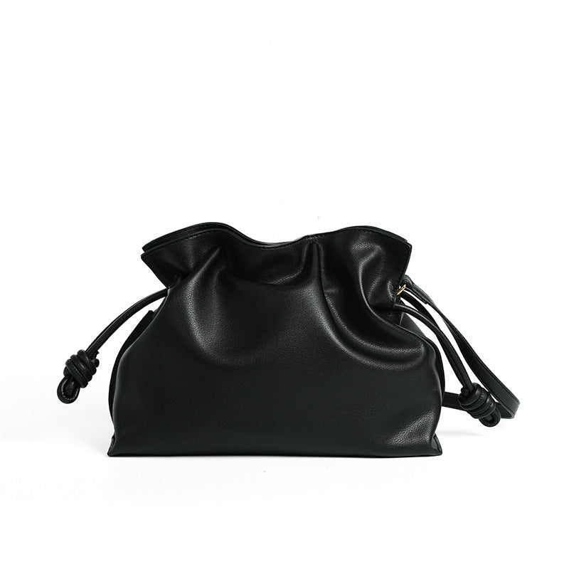 Dumpling Clutch Crossbody Bag in Soft Split Cowhide Leather detail image 5