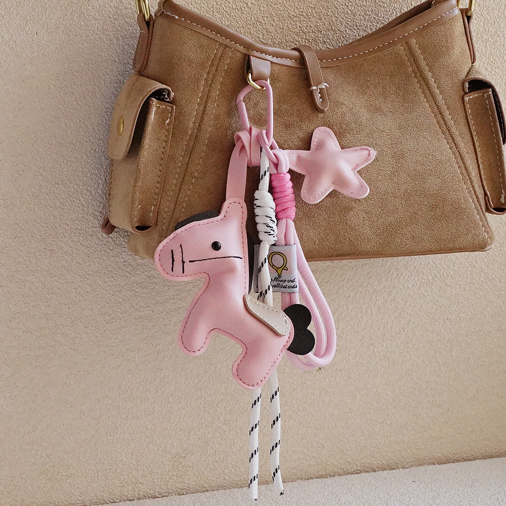 Horse Bag Charm PU Leather Keychain – Cute Pendant for Bags, Keys, and Backpacks detail image 7