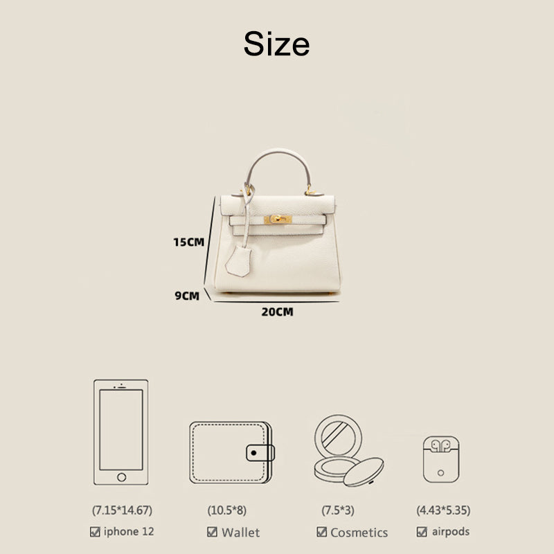 Top Grain Leather Mini Top Handle Bag with Crossbody Strap detail image 3