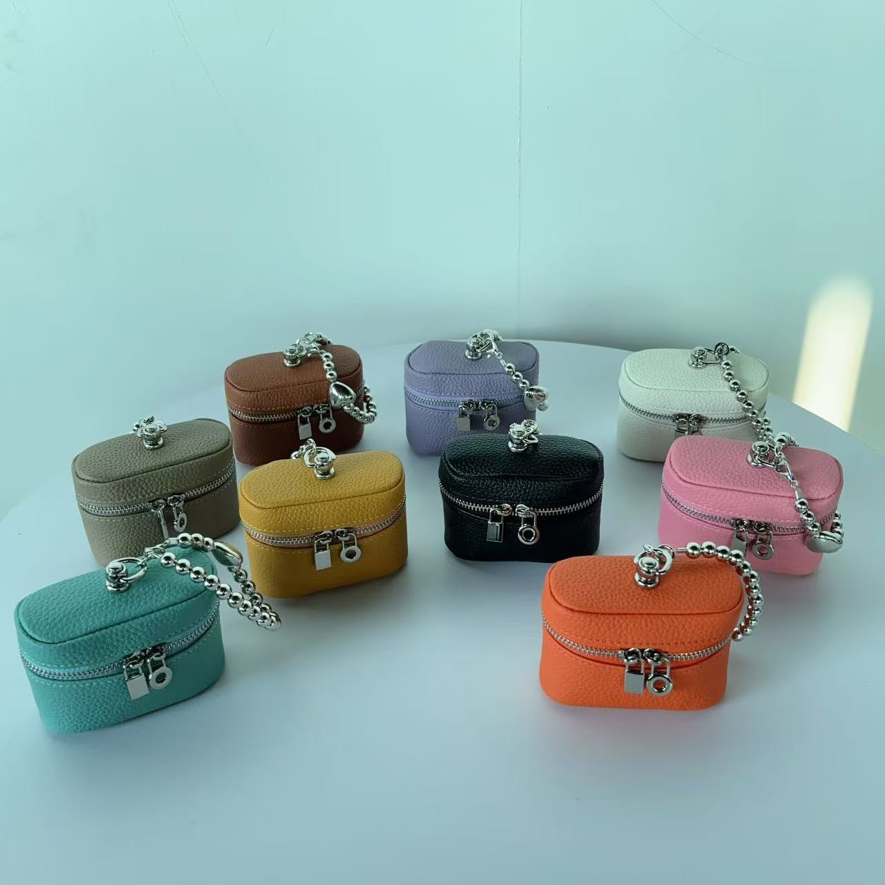 Mini Lipstick Coin Purse with Earphone Holder - Compact PU Leather Pouch detail image 1