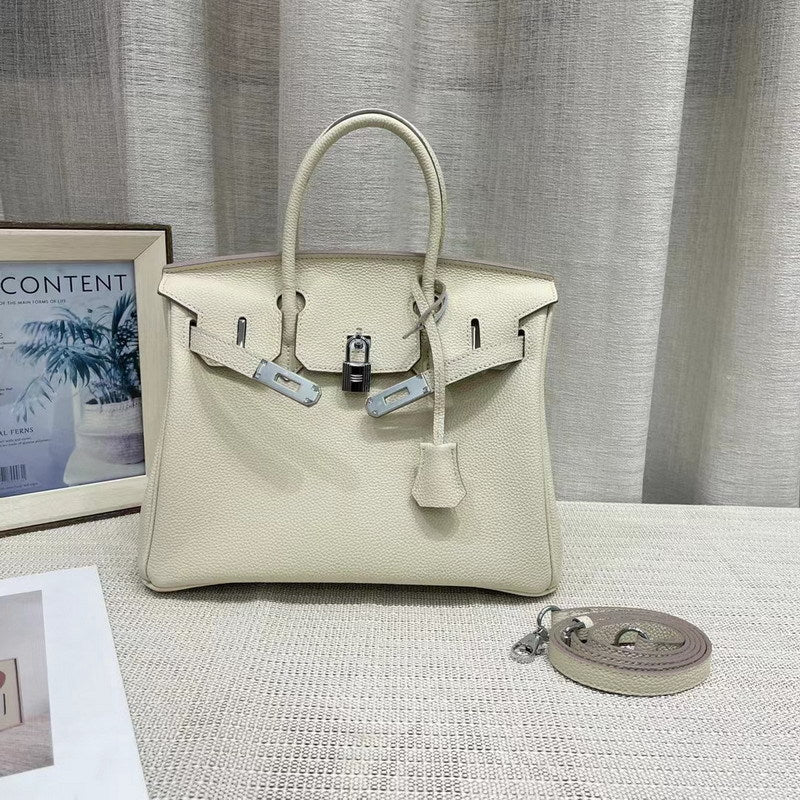 Genuine Leather Top Handle Bag with Silver Hardware – Mini, Small, Medium detail image 16