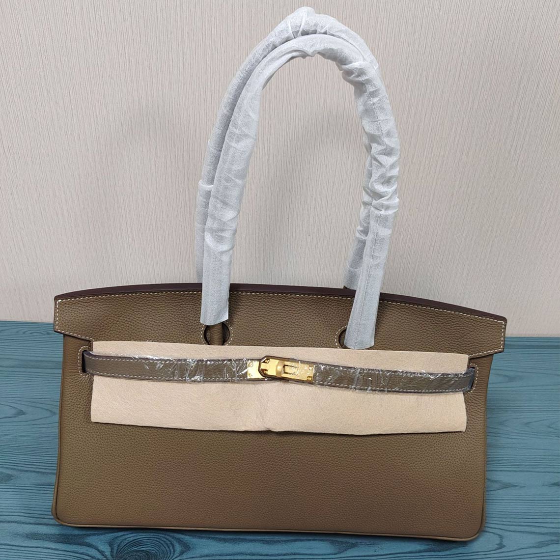 Top Grain Leather Top Handle Bag with Long Shoulder Strap - 40cm detail image 16