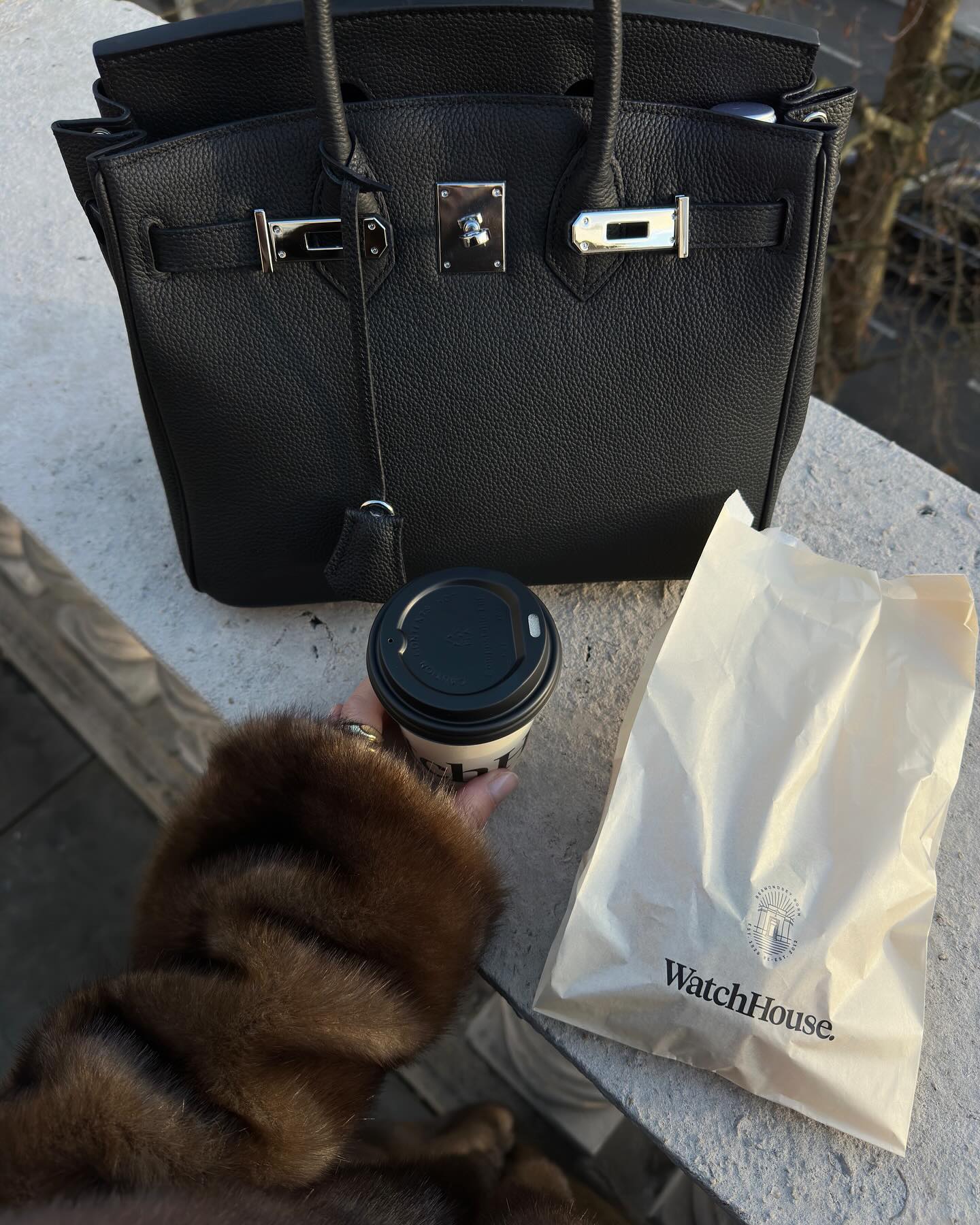 Top Grain Leather Top Handle Bag with Gold Hardware and Lock & Key detail image 6