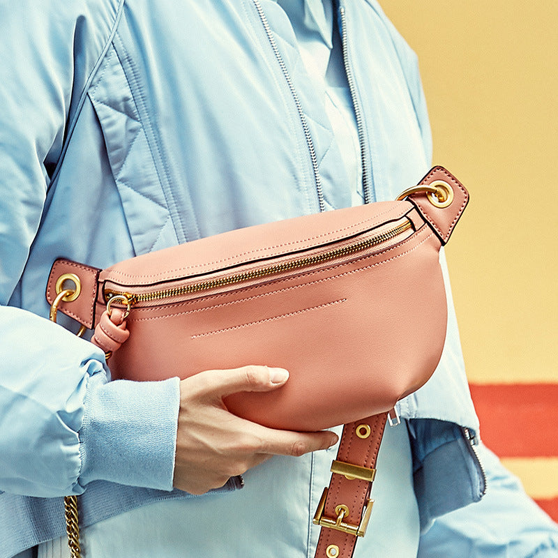 Cowhide Leather Sling Bag for Women – Waist, Shoulder, or Crossbody Carry detail image 3