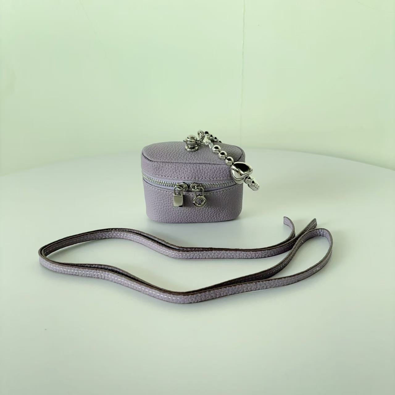 Mini Lipstick Coin Purse with Earphone Holder - Compact PU Leather Pouch detail image 6
