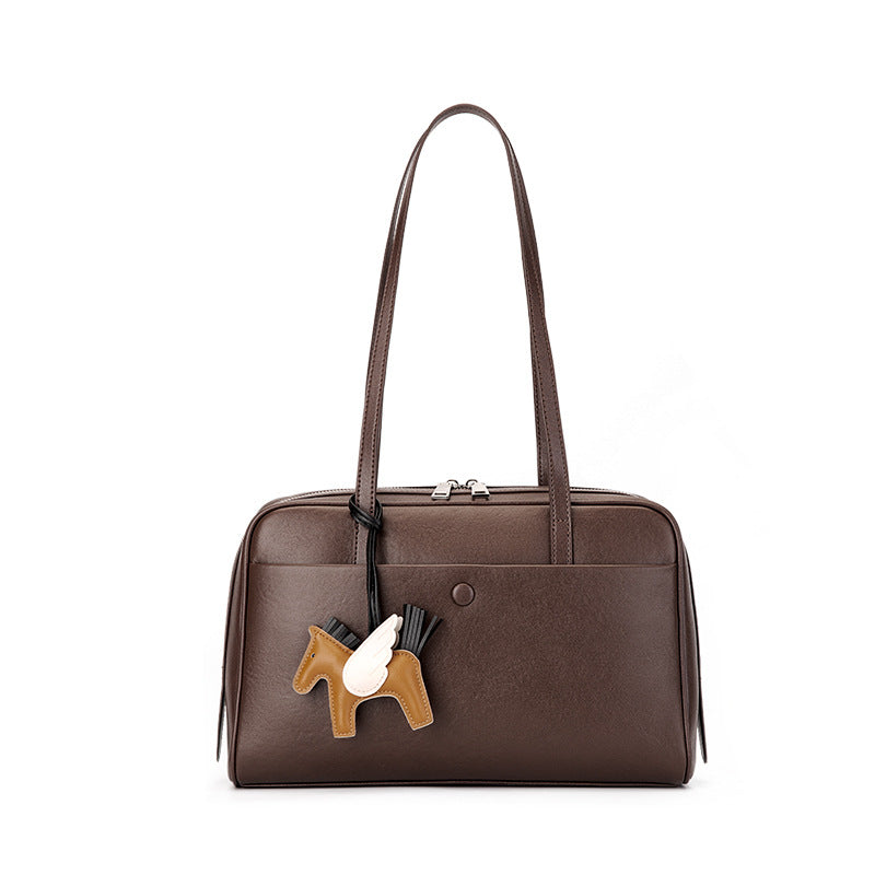 Top Grain Leather Boston Bag Large Capacity Laptop Bag product image 1