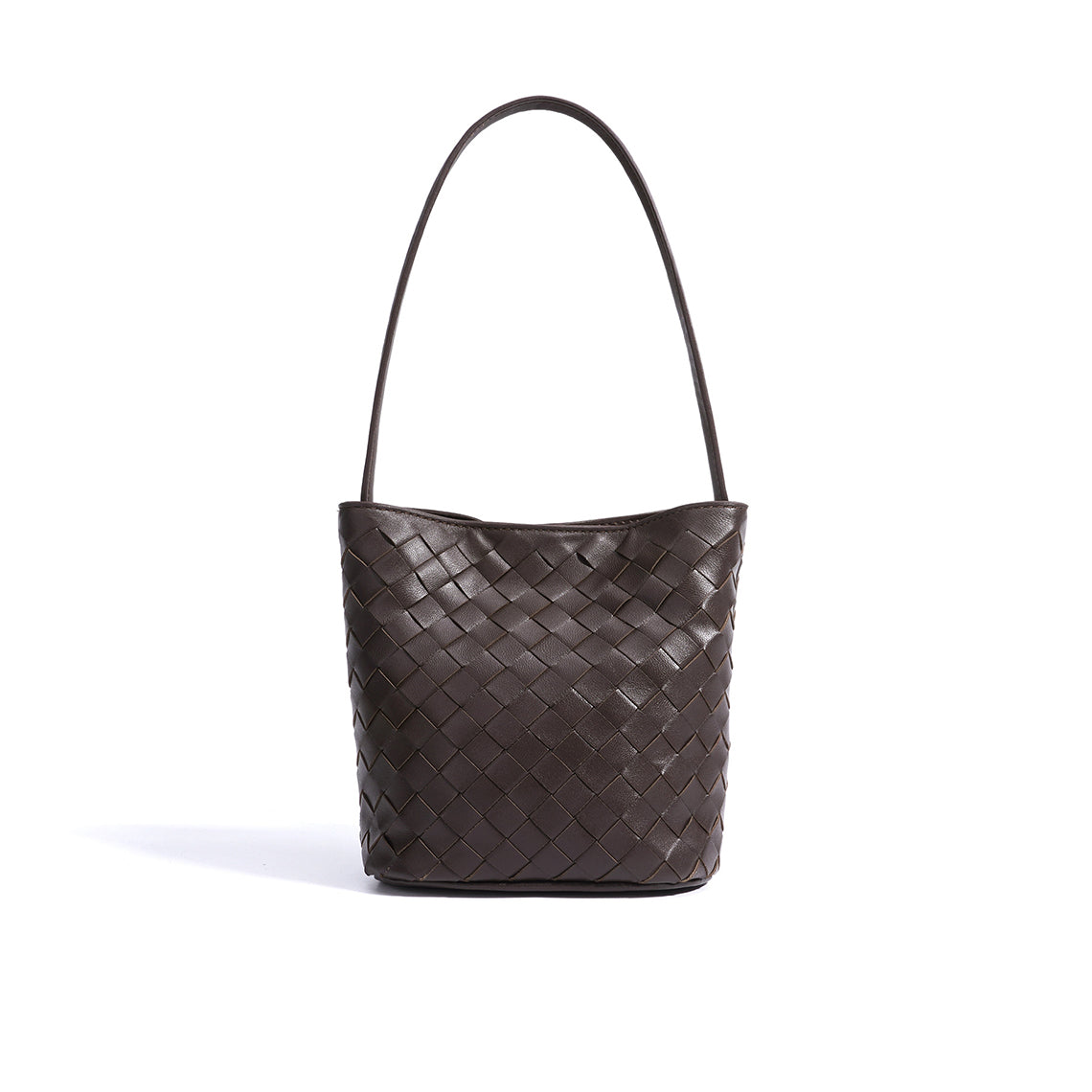 Sheep Leather Small Woven Tote Bag with Detachable Strap detail image 5