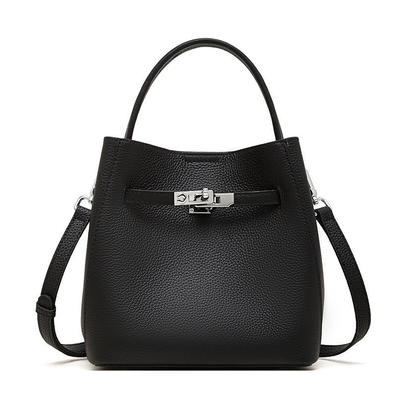 Pebbled Grain Leather Basket Bucket Bag product image 1