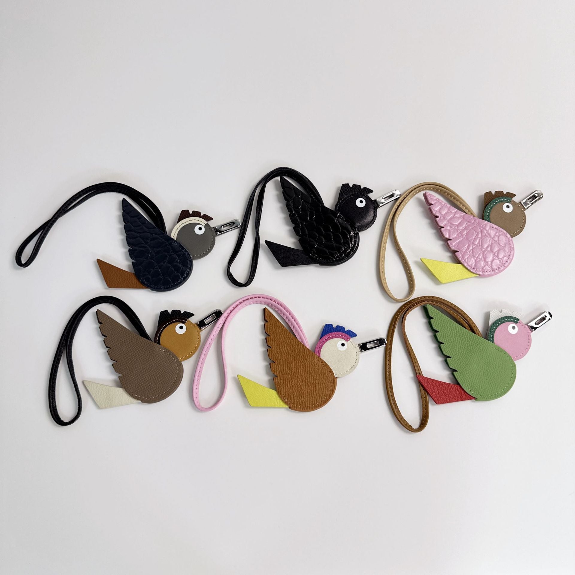 Top Grain Leather Birdy Bag Charm and Keychain detail image 5