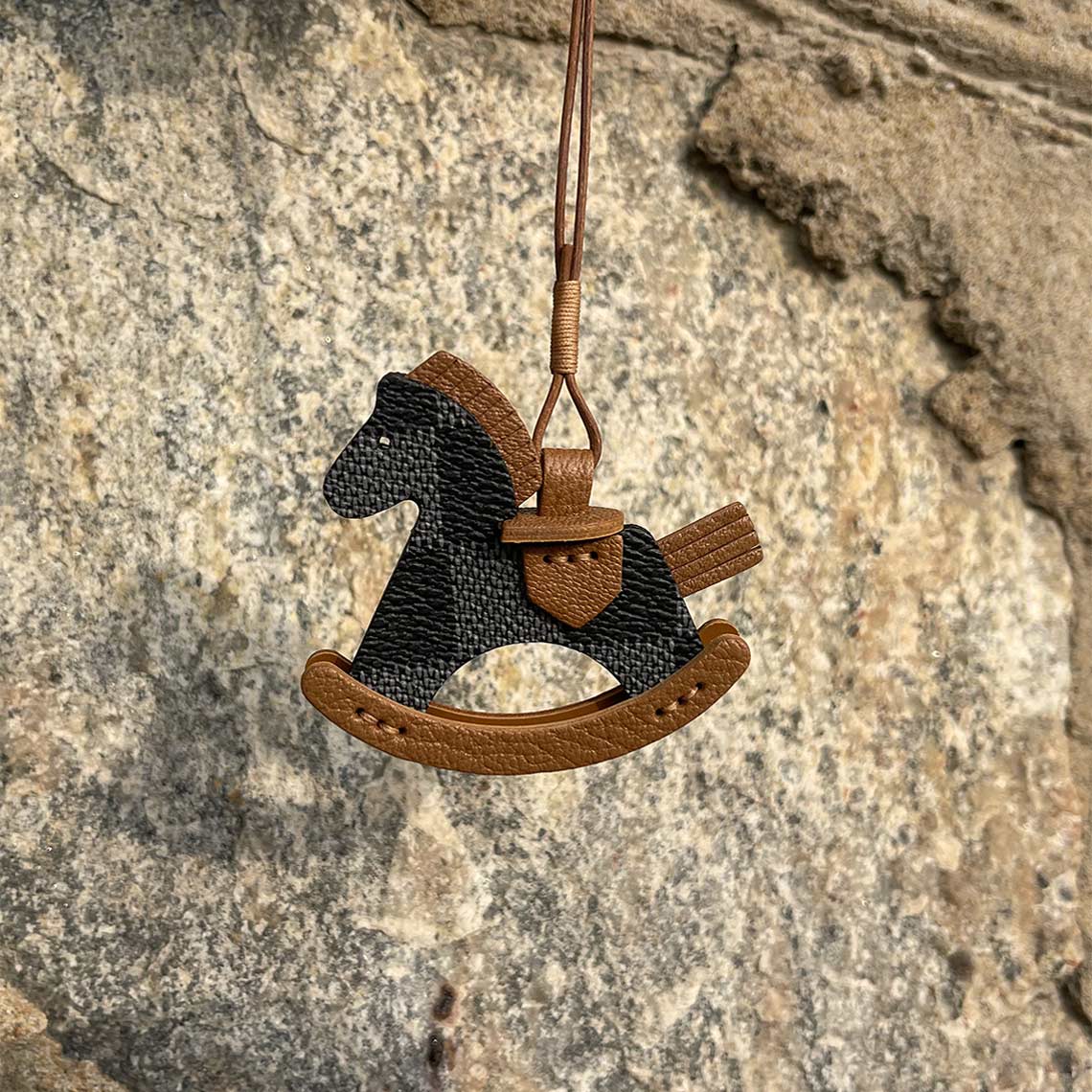 Handmade Full Grain Leather Rocking Horse Bag Charm & Keychain detail image 10