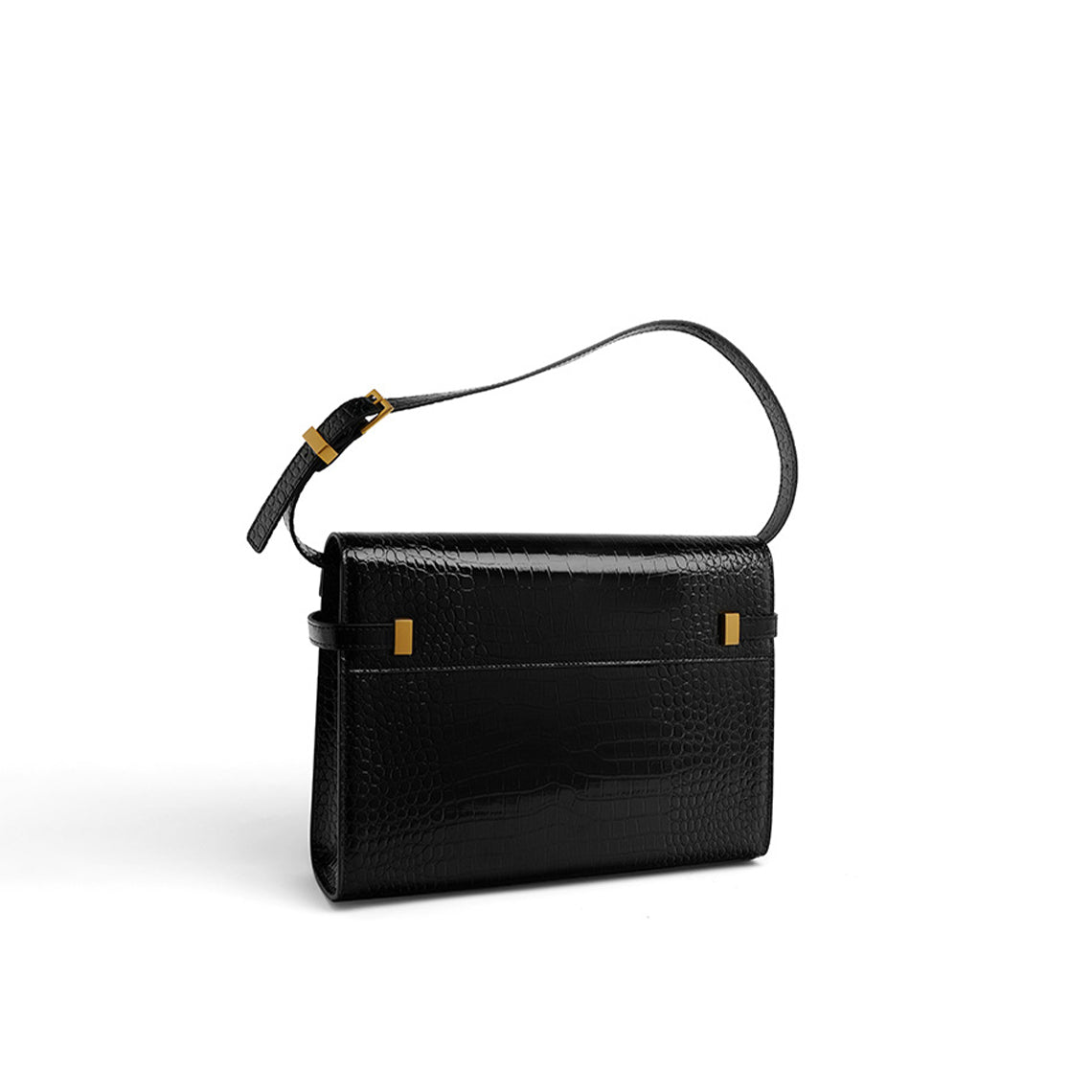 City Shoulder Bag in Smooth or Crocodile Embossed Leather detail image 2
