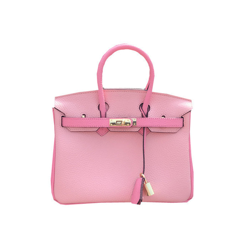 Top Grain Leather Top Handle Bag Bi Color Handbag for Women product image 1
