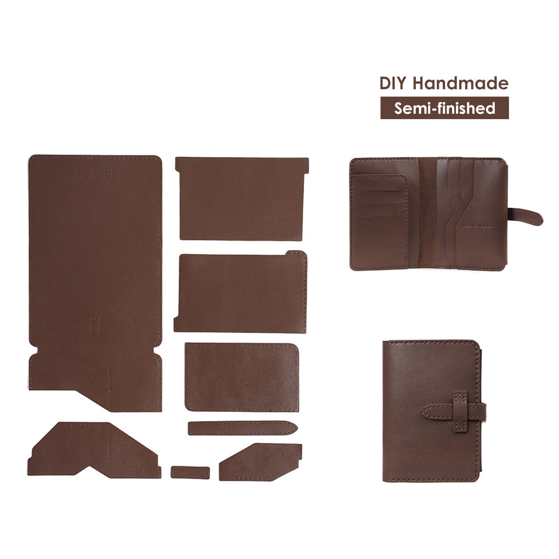 DIY Leather Passport Wallet Kit — Hand-Stitched, Pre-Cut & Pre-Punched product image 1
