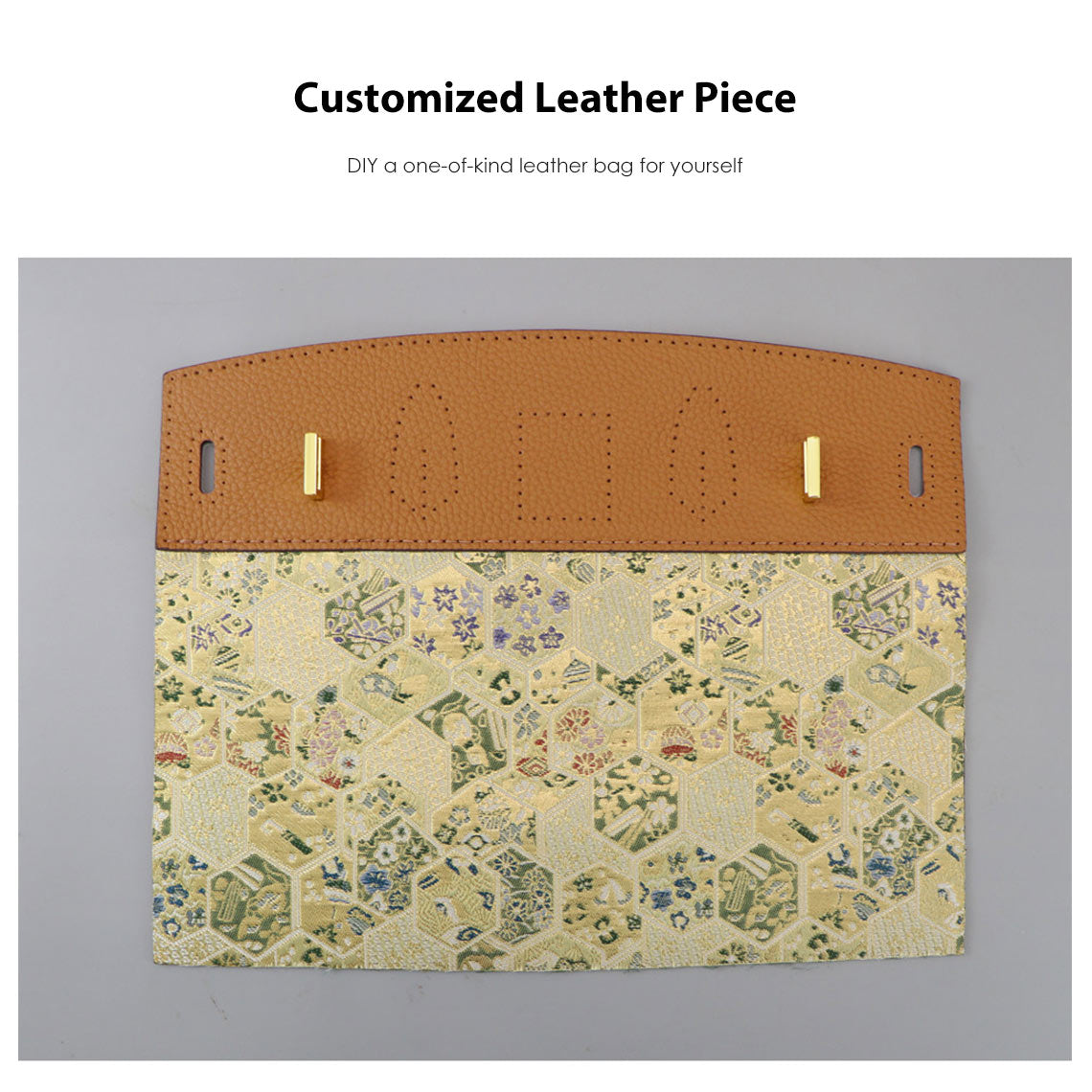 DIY Top Grain Leather Bag Kit with Reusable Fabric Lining – Gold Brown or Black detail image 8
