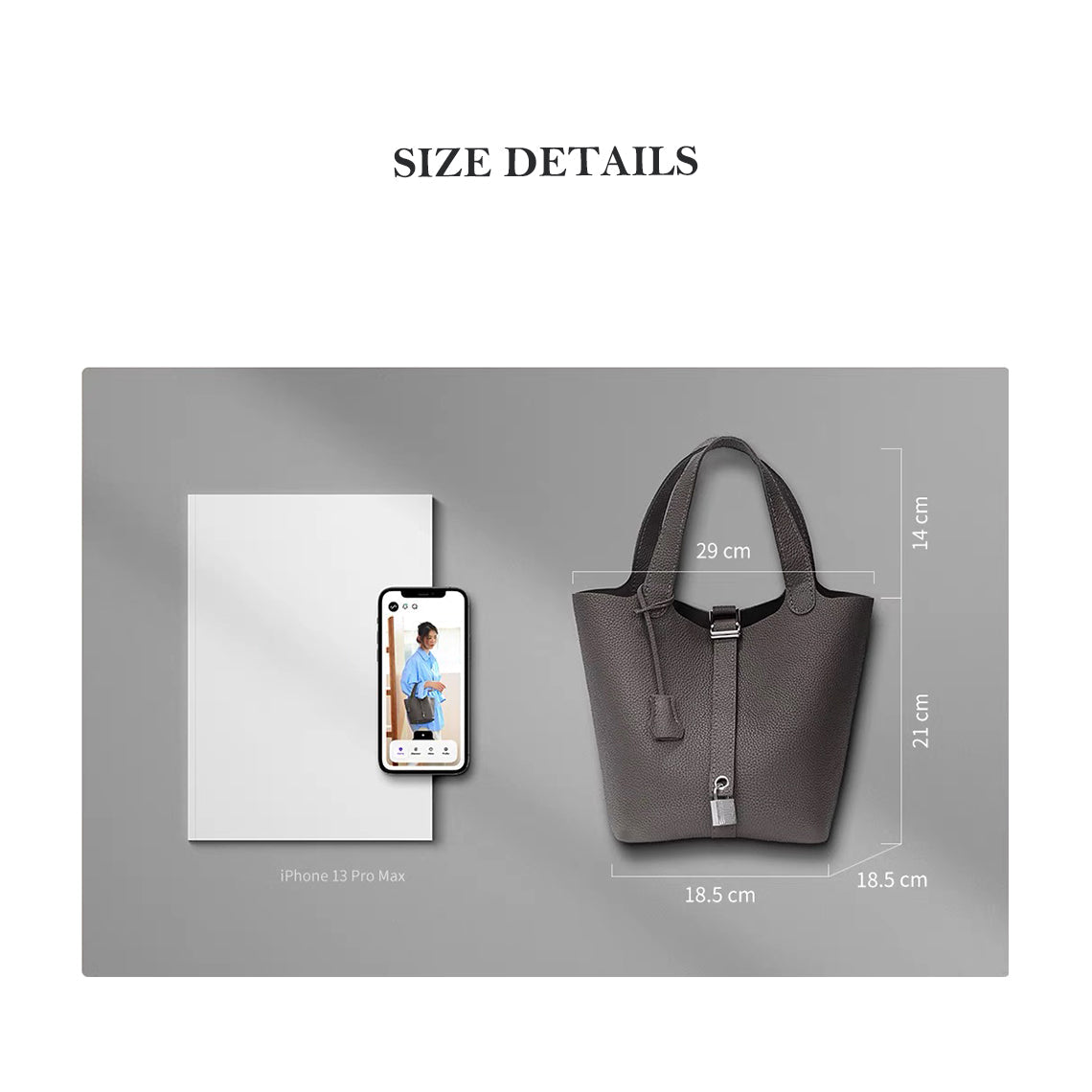 Hand-Sewn Bucket Bag Leather DIY Kit – Top Grain Leather, Lock Closure detail image 7