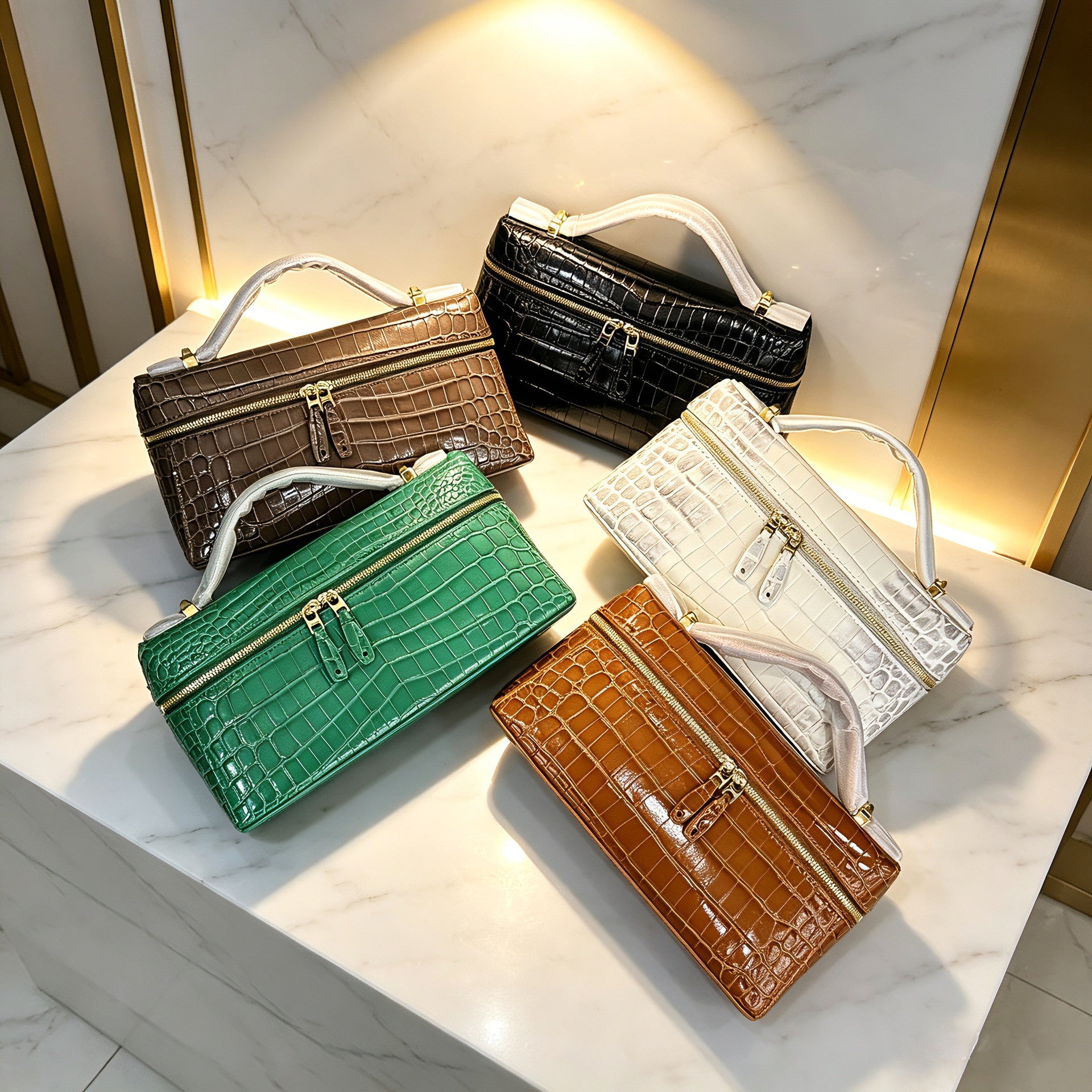 LP23 Extra Handbag in Crocodile Embossed Top Grain Leather detail image 1