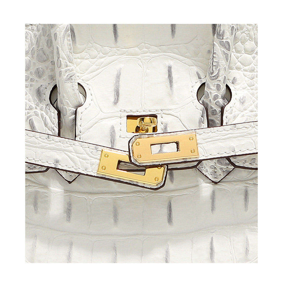 Crocodile Embossed Leather Top Handle Bag 30 – Medium detail image 6
