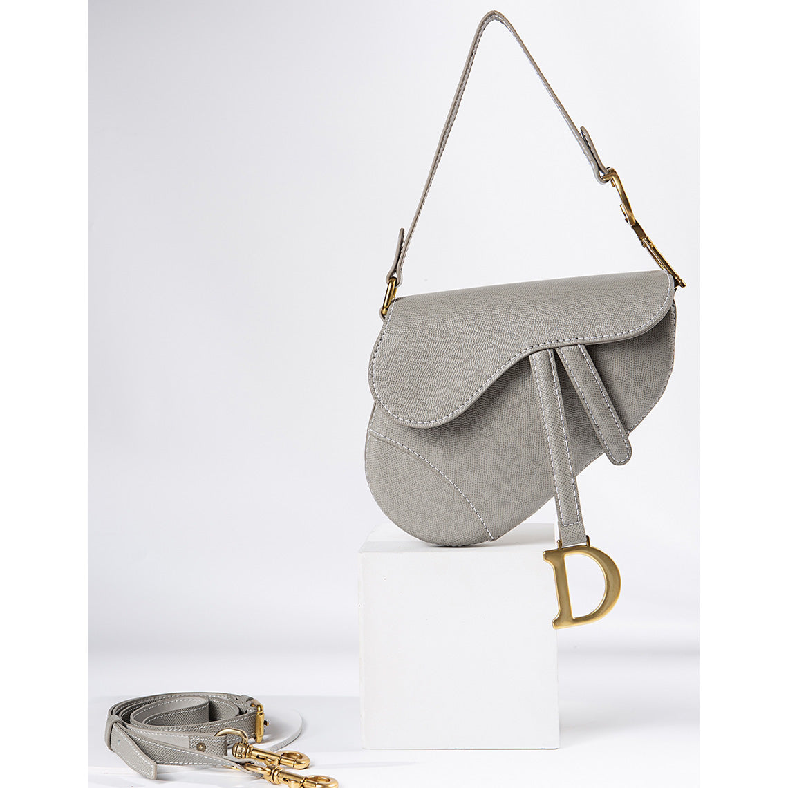 Hand Sewn Leather Crossbody Saddle Bag DIY Kit - Tan, Grey, Black detail image 11