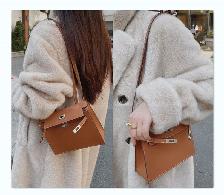 Danse Top Handle Bag in Top Grain Leather with Adjustable Strap detail image 2