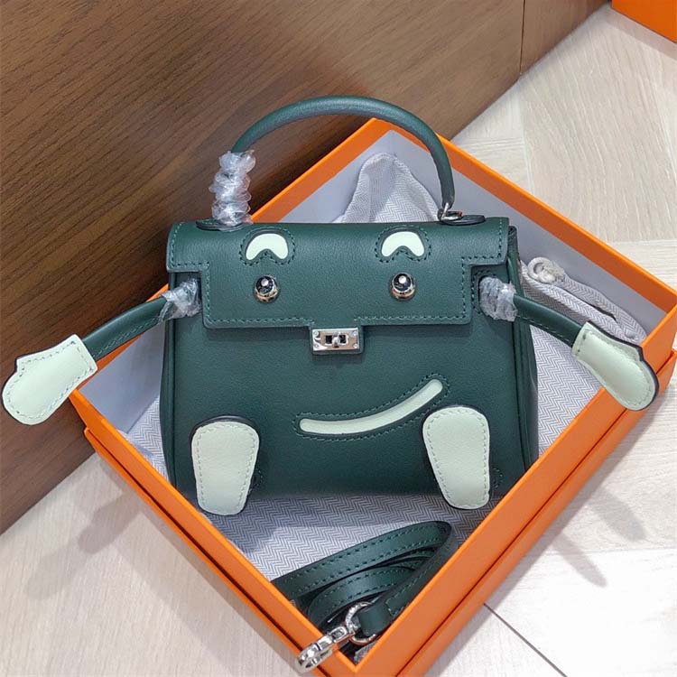 Smile Doll Bag Genuine Leather Mini Handbag with Top Handle and Crossbody Strap detail image 8