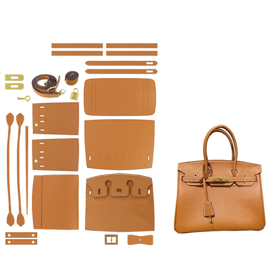 Top Grain Leather Handbag DIY Kit – Sew Your Own Bag (3 Sizes, 14 Colors) detail image 17
