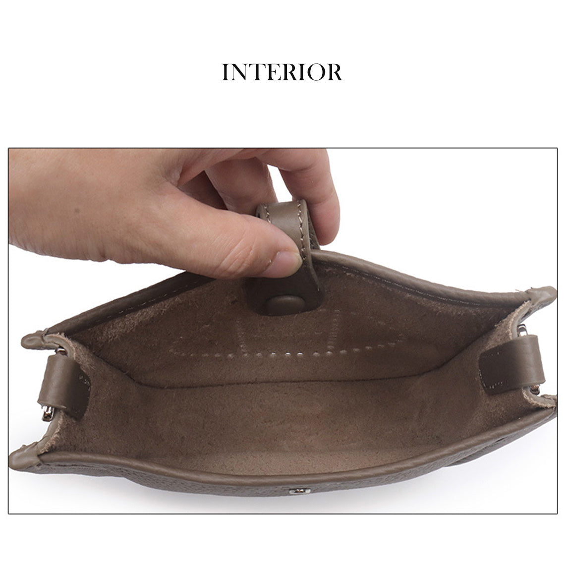 Top Grain Leather Crossbody Bag - Large 28 / Small 18 detail image 2