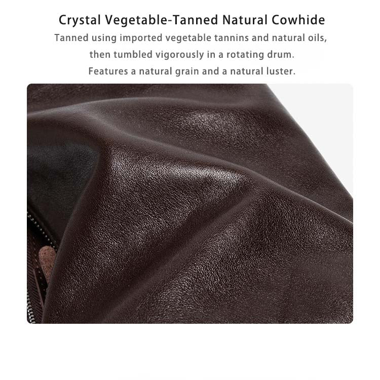Vintage Vegetable Tanned Leather Bucket Bag - Minimalist Crossbody detail image 2