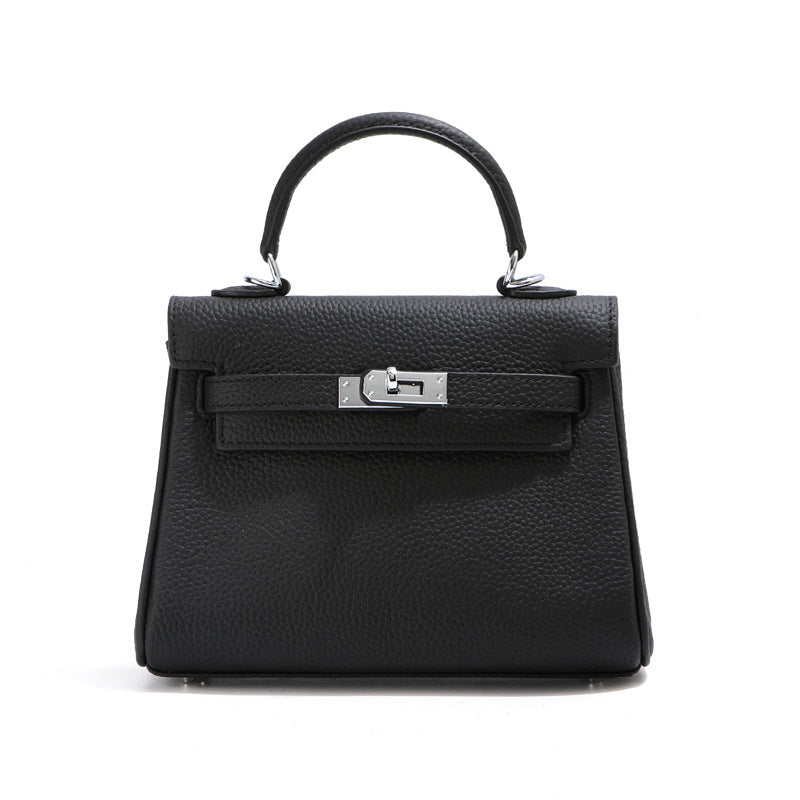 Top Grain Leather Mini Top Handle Bag with Crossbody Strap detail image 6