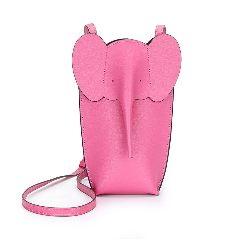 Elephant Small Mobile Phone Bag Coin Purse in Cowhide Leather detail image 16