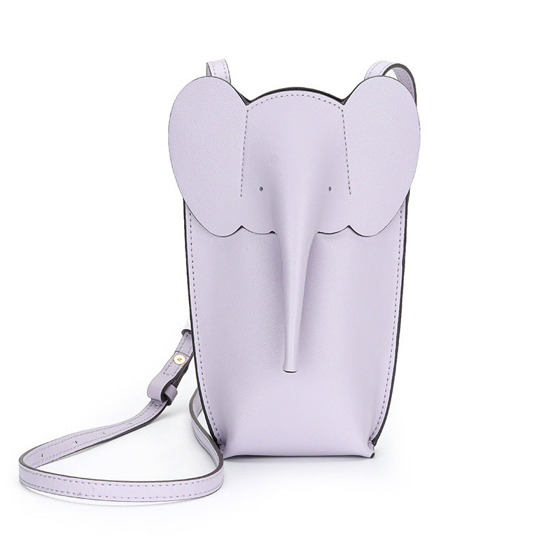Elephant Small Mobile Phone Bag Coin Purse in Cowhide Leather detail image 10