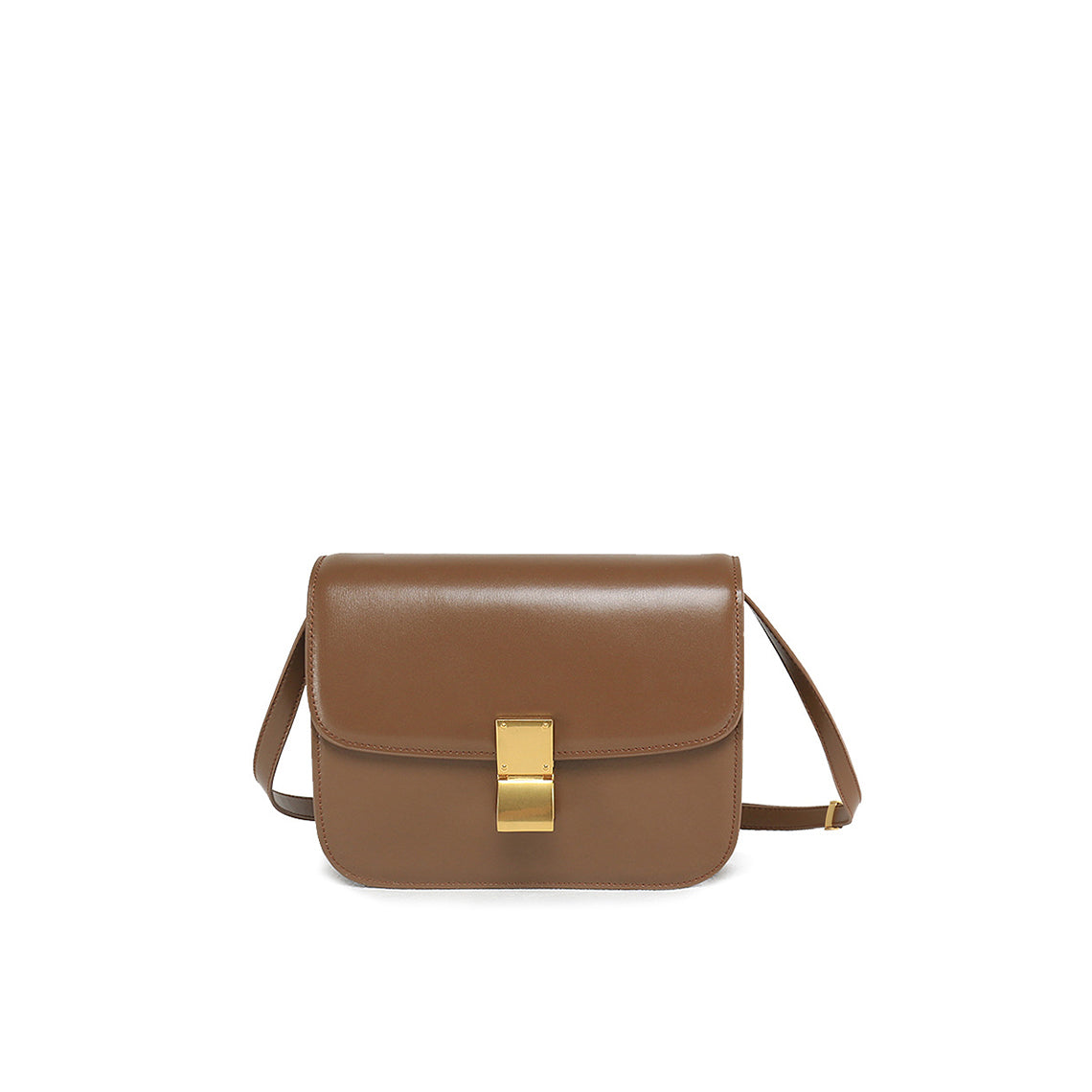 Textured Leather Tofu Box Bag – Small/Medium, Brown/Black/Beige