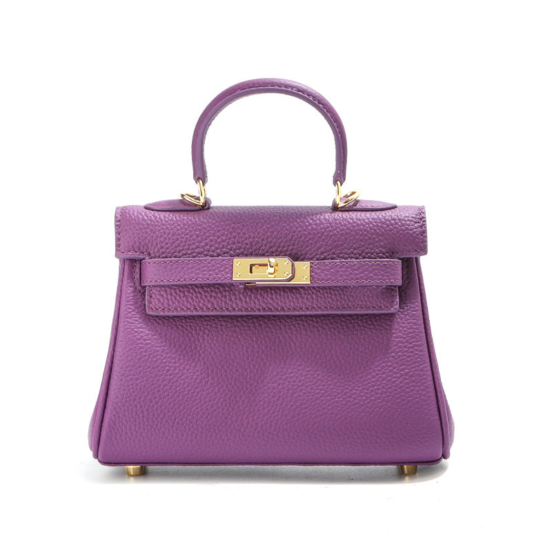 Top Grain Leather Mini Top Handle Bag with Crossbody Strap detail image 7