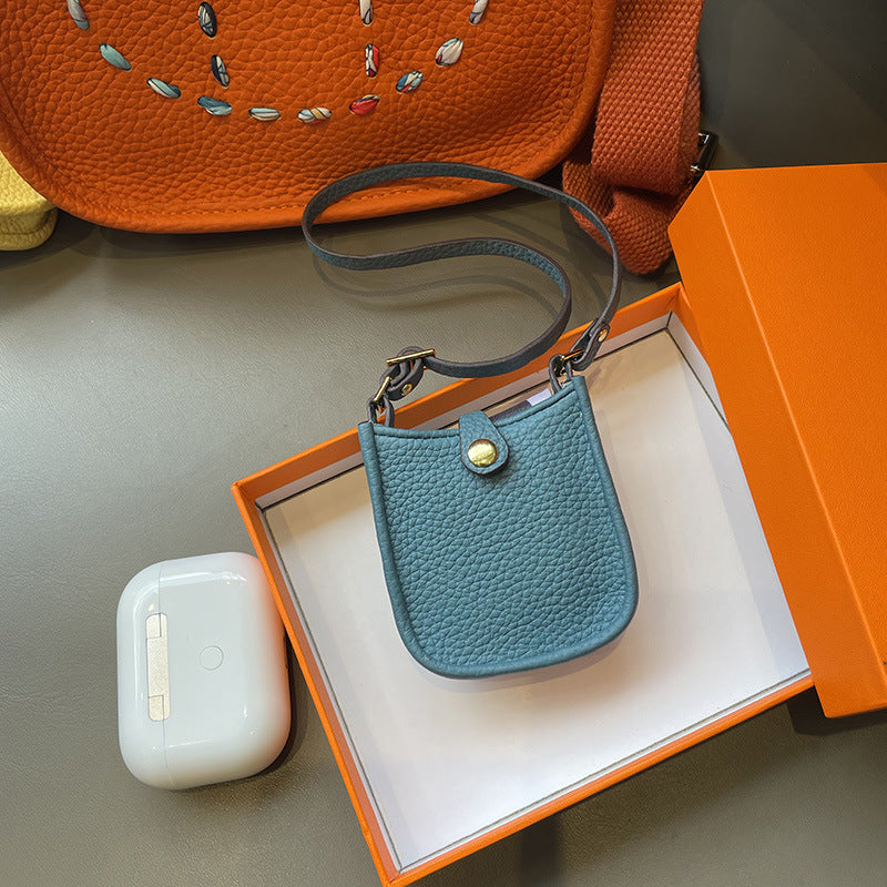 Top Grain Leather Mini Crossbody Bag Charm and AirPods Holder detail image 14