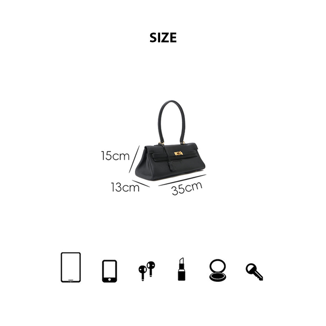 Top Grain Leather Shoulder Bag 35cm detail image 1