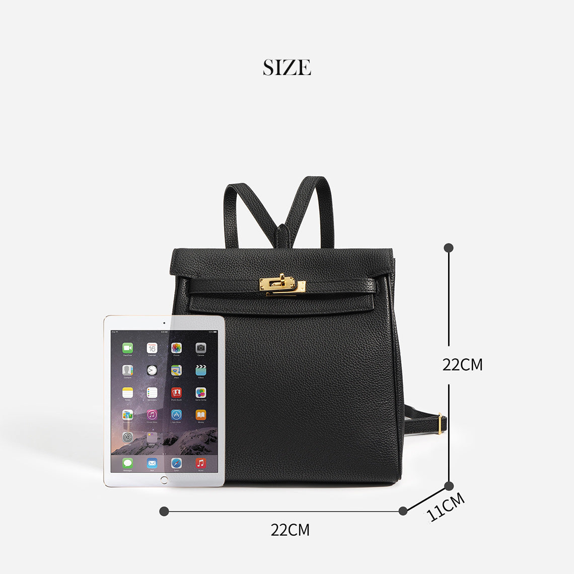 Top Grain Leather Top Handle Backpack with Adjustable Straps detail image 4