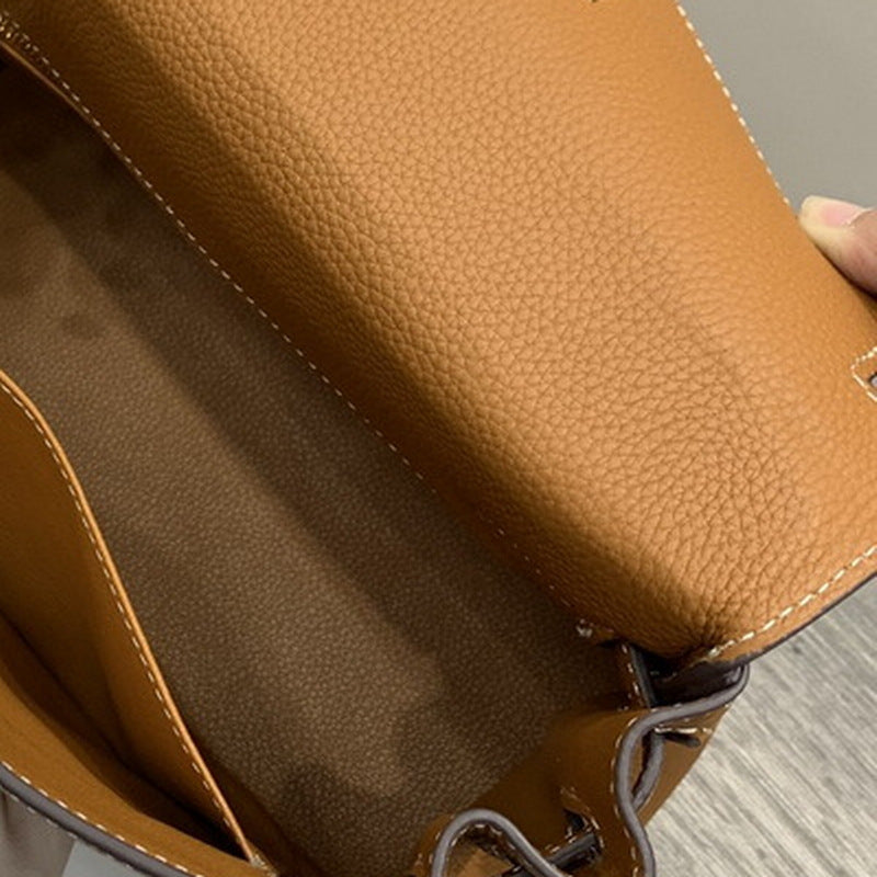 Top Grain Leather Mini Top Handle Bag with Detachable Strap detail image 4