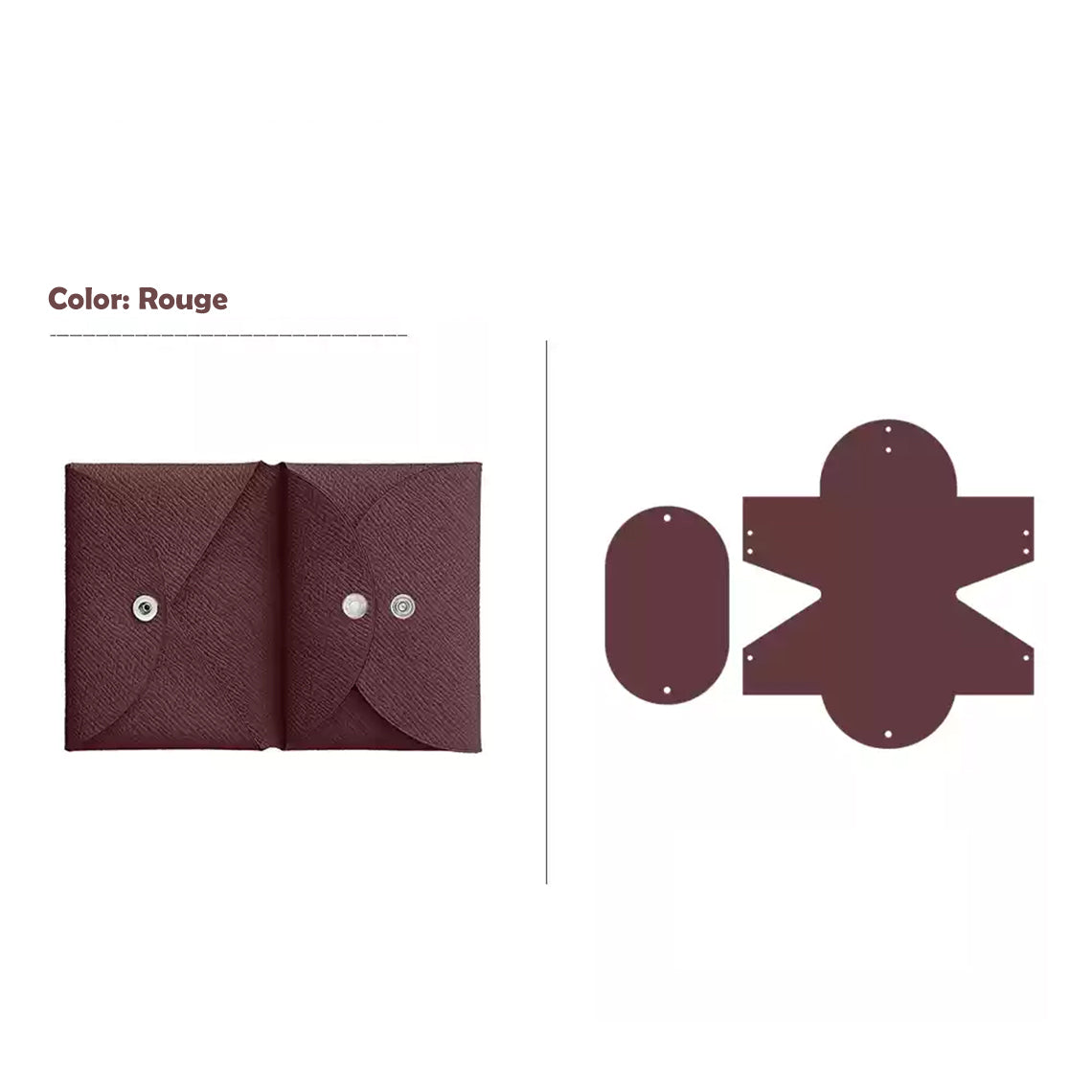 Hand Sewn Fine Embossed Grain Leather Card Holder DIY Kit – Duo Design detail image 16